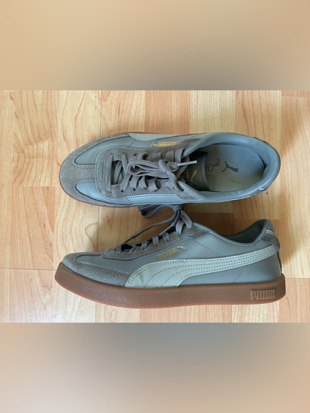 Puma Gray Classic Sneaker with Gum Sole